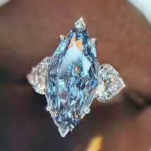 本物の輝き人気 ランキング 第一位 ◆ 3石 レディース ダイヤモンド サファイア リング 4ct 指輪 【プラチナ仕上】ギフト 記念日_画像1