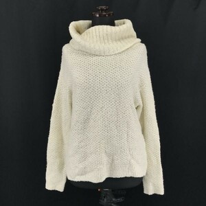 Vis/ビス★ボリュームカラー/タートルネックセーター【women’s size -M/白/white】turtleneck sweater◆BG944