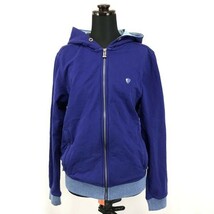 Giovane Gentile/イタリア デザイナーズ★裏地メッシュ/ジップアップパーカー【Mens size -S程度/青/blue】hoodie◆BG955_画像1