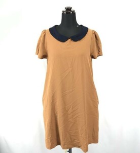 earth music&ecology★半袖/チュニックワンピース【women’s size -FREE/茶/brown】short sleeve dress◆BG950