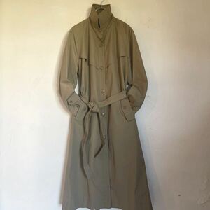  Vintage long height trench coat cotton field coat la gran sleeve Inver tedo pleat belt attaching light gray old clothes 2