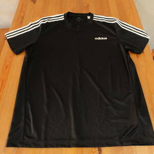 adidas Tシャツ 黒 スリースライン XOサイズ ポリエステル100％ トレーニングウエア