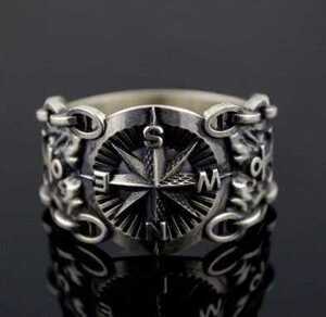 [SALE] кольцо мужской серебряный compass часы серебряный цвет кольцо 21 номер 