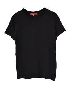 Yohji Yamamoto ヨウジヤマモト y's ワイズ ブラック 半袖Tシャツ ヘンリーネック 22876 - 0459 69
