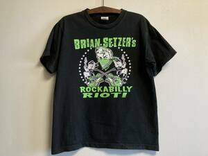 BRIAN SETZER ブライアン・セッツァー ROCKABILLY RIOT ロカビリー Tシャツ バンドT ロックT STRAY CATS ストレイキャッツ ネオロカ