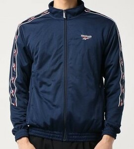 ◆新品◆ 定価7680円!! Reebok リーボック トラックジャケット ジャージ スポーツウェア フルジップ 長袖 黒紺 ネイビー メンズ XLサイズ