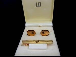 *N3922*# new goods #[dunhill] Dunhill [ Gold ]# cuffs & necktie tweezers!