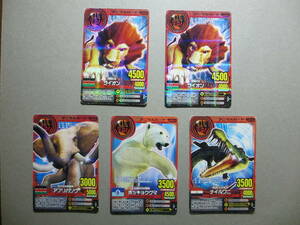  Hyakujuu Taisen Animal Kaiser not for sale card 5 pieces set Junk S-02