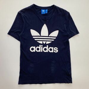 Adidas アディダス プリントTシャツ トレフォイル ロゴ ネイビー S