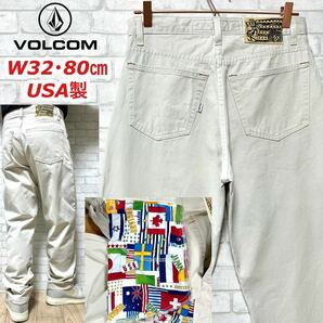 VOCOM ボルコム USA製 チノパンツ 国旗 テーパード W80cm