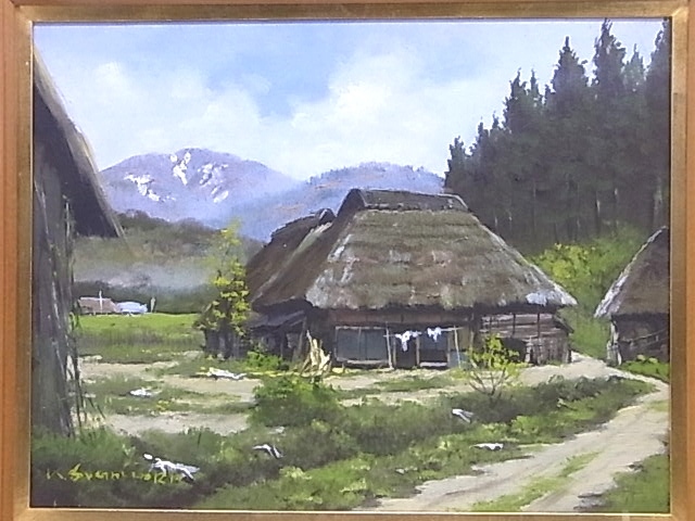 E9054 Pintura al óleo auténtica garantizada, pintura de paisaje Keigo Sugawara Ujiie de Bitchu F6, marco de tamaño, Cuadro, Pintura al óleo, Naturaleza, Pintura de paisaje