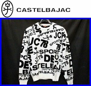 Осень и Зима ★46 (M) ★ \ 37400 〓 CASTELBAJAC 〓 Шерсть и Торговый Пряжа Логотип Сплошной Узор Свитер Двойной Вязки 01