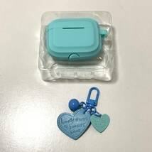 AirPods Pro プロ ケース ミントグリーン ハートチャーム AA0468 ストラップ かわいい case シリコン_画像2