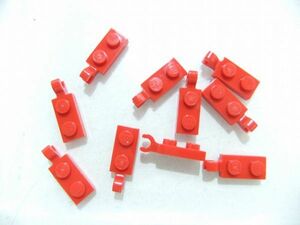 H6　未使用　LEGO　バラパーツ　赤　63868　プレート 1 x 2 - 水平クリップ　約120個セット　まとめてセット