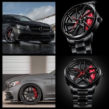 国内発送 AMG メルセデスベンツ Mercedes Benz ホイール リム ハブ キャリパー クォーツ 腕時計 ステンレス スチール 防水 E300 w_画像9