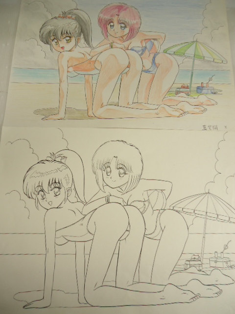 Ilustración de anime valiosa única en su tipo dibujo espacio vacío dibujado a mano imagen original dibujada a mano 13, 800 yenes → 9, 800 yenes, historietas, productos de anime, ilustración dibujada a mano