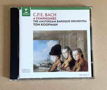 C.P.E. Bach / The Amsterdam Baroque Orchestra, Ton Koopman 4 Symphonies [Marquee Vol.042 チェンバー特集掲載]_画像1