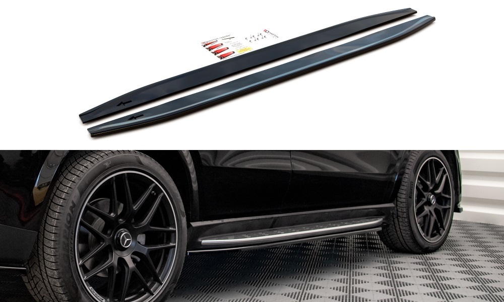 メルセデス ベンツ GLEクラス クーペ W167/C167 AMG '20~ 社外品 ABS製 サイドスカート/ステップ ディフューザー グロスブラック 未使用品