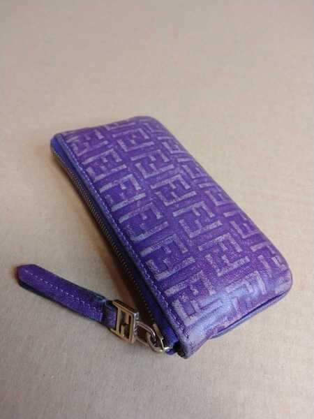SALE セール 中古 FENDI フェンディ コインケース キーケース 小銭入れ 紫色 Fendi coin purse パープル 紫色 送料無料