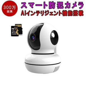 防犯カメラ 300万画素 C46S SDカード64GBセット VStarcam ワイヤレス 無線 WIFI 屋内用 送料無料 在庫処分1ヶ月保証「C46S/SD64.A」