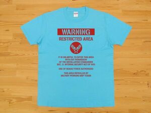 アウトレット処分 RESTRICTED AREA アクアブルー 4.0oz 半袖Tシャツ 赤 M ミリタリー U.S. AIR FORCE エアフォース