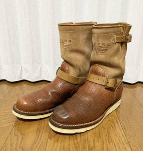 [VIBERG×SCARE CROW] special order two-tone steel less leather engineer boots 7.5 Brown SCARECROWs care black u Viberg viva -g