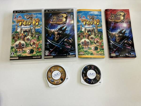 22-PSP-058　プレイステーションポータブル　モンスターハンター3　モンハン日記　セット　動作品　PSP