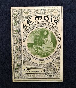 1910年 アルフォンス・ミュシャ 表紙 Alfons Mucha Le Mois フランス洋書 エスキモー 民族/気球 バルーン/ジュール・ヴェルヌ/ル・モワ