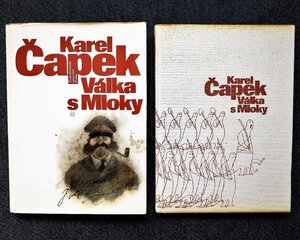 チェコ洋書 カレル・チャペック Karel Capek Valka s Mloky アドルフ・ボルン 挿絵イラスト Adolf Born/Oldrich Hlavsa タイポグラフィ