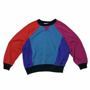 【1990s】ビンテージ　クレイジーパターン　スウェットシャツ　古着　カラフル　スウェットトレーナー オーバーサイズ　USA製