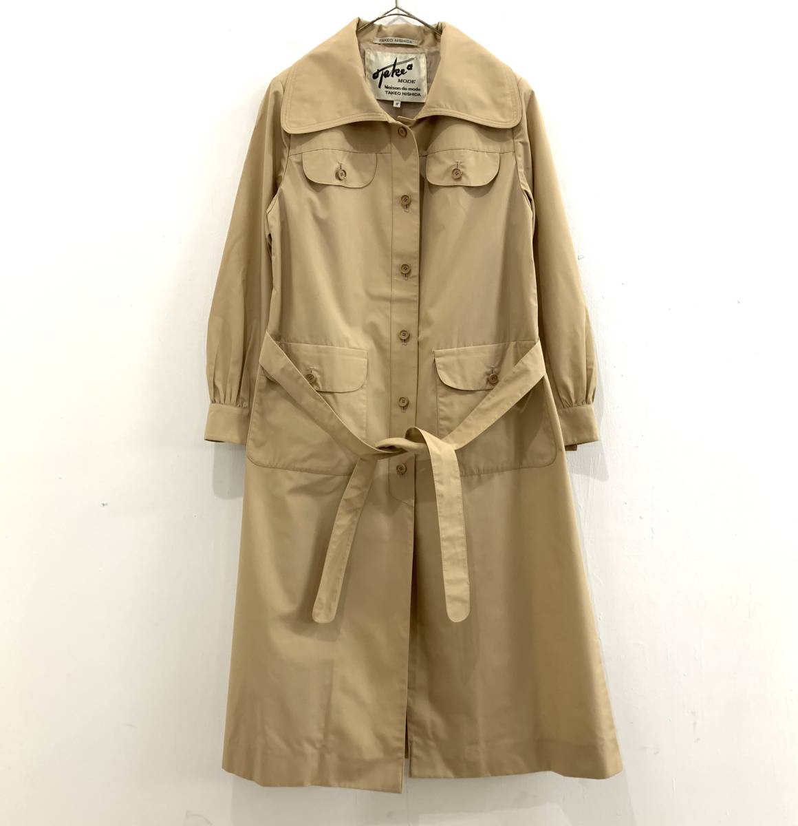 TAKEO NISHIDA タケオニシダ カシミヤ混 ガウンコート キャメル