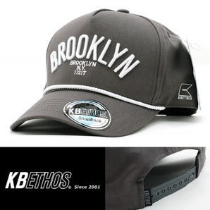 スナップバックキャップ 帽子 メンズ ケービーエトス KB ETHOS Brooklyn Snapback グレー系 正規品 KBN-505BN-DGY-WHT アメリカ NYC USA