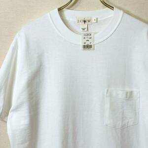 希少《 Dead Stock / J.CREW / 90s 》デッド【 JCREW 巨人タグ 白 ホワイト ポケット Tシャツ ポケT M ビンテージ ブラジル製 】