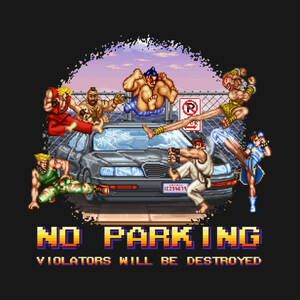 【ロングTシャツ】　『NO PARKING』　ストリートファイター　ストⅡ　S／M／L／XL