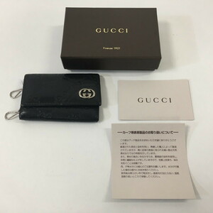 TEI【現状渡し品】 GUCCI グッチ グッチシマ 6連 キーケース 箱付き ブラック 【181-220707-HO-2-TEI】