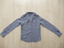 melange メラーンジュ リネン/麻100％ 長袖シャツ トッパーシャツ サイズ0 杢ブルー_画像3