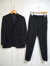 e198　ROCHI　ロッチ　2釦スーツ　サイズ90Y4　黒系　71-10_画像1