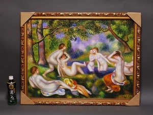【模写】大型新品 ピエール=オーギュスト･ルノワール Renoir ルノアール 森の中の浴女たち 1897年 肉筆 油絵 油彩 複製画 現品一点のみ, 絵画, 油彩, 人物画