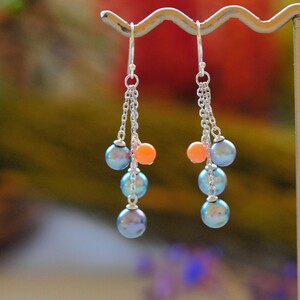  Momo coral Akoya pearl SV earrings 