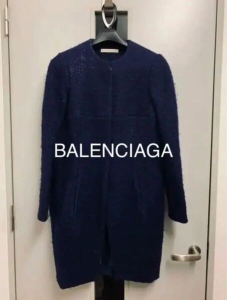 BALENCIAGA バレンシアガ　ノーカラーコート 36