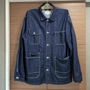 【美品　Ｌサイズ】Johnbull デニム　カバーオール　インディゴ　ジャケット　ジョンブル　denim