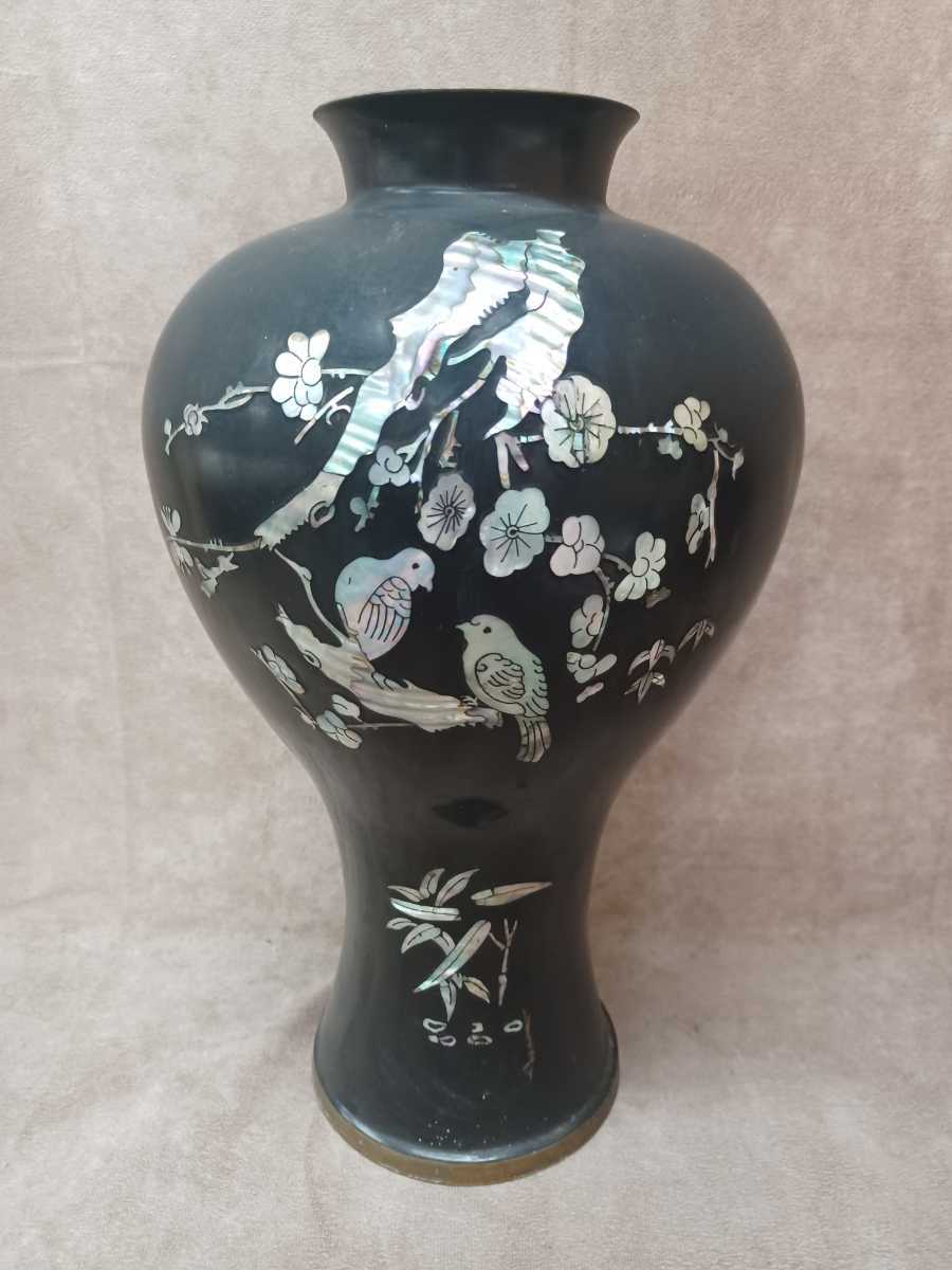 骨董 螺鈿細工 飾り壺 花瓶 アンティーク 古美術品 cleanlineapp.com