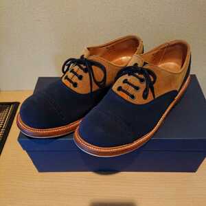 * superior article k il pby Tricker's, multi tone oxford, saddle shoes, navy × Camel, free shipping 