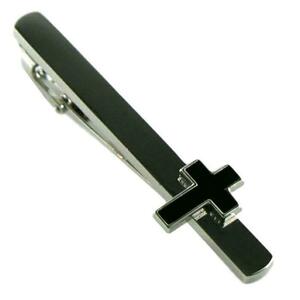 * necktie pin Uni -k Cross 10 character . silver & black [ free shipping ]*