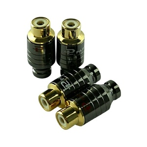 * pie liksPailiccs RCA Jack RCA plug RCA connector handle da type original work for 24K gilding gun black B 4 pcs set [ free shipping ]