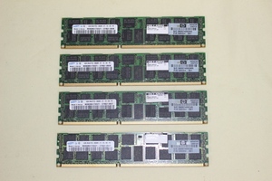 SAMSUNG 4GBメモリ 4Rx8 PC3-8500R-07-10-H0-P0 4枚セット 代引き可