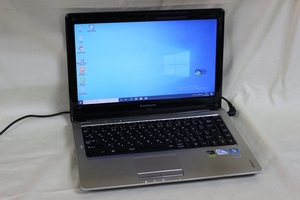 現状品ノートパソコン lenovo ideapad U350 windows10 Genuine メモリ4GB HDD250GB 13.3inchワイド Bluetooth・カメラ内蔵 OS有 代引き可