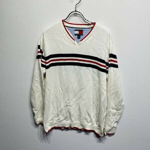 【人気】TOMMY　HILFIGER/トミーヒルフィガー　ニット　メンズS　白/ホワイト 　セーター　カジュアル　K2335