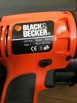電動工具 BLACK&DECKER 工具　CD1202 ドライバードリル　10mm 12v ケース　DIY パーツ　ブラックアンドデッカー_画像4