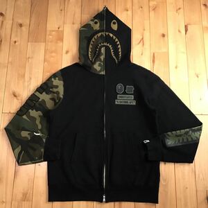 Undefeated × BAPE シャーク パーカー Lサイズ shark full zip hoodie a bathing ape エイプ ベイプ アンディフィーテッド 迷彩 h382g